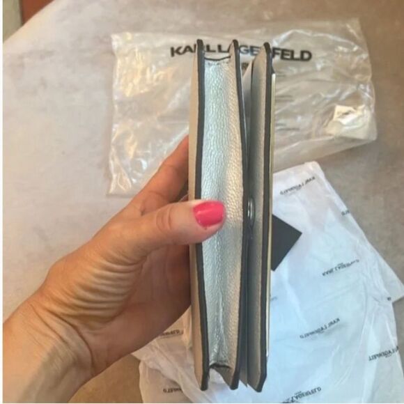 NEW! *Karl Lagerfeld Paris* Crossbody Lafayette Leather Mirror Hardware WOC - Picture 6 of 10